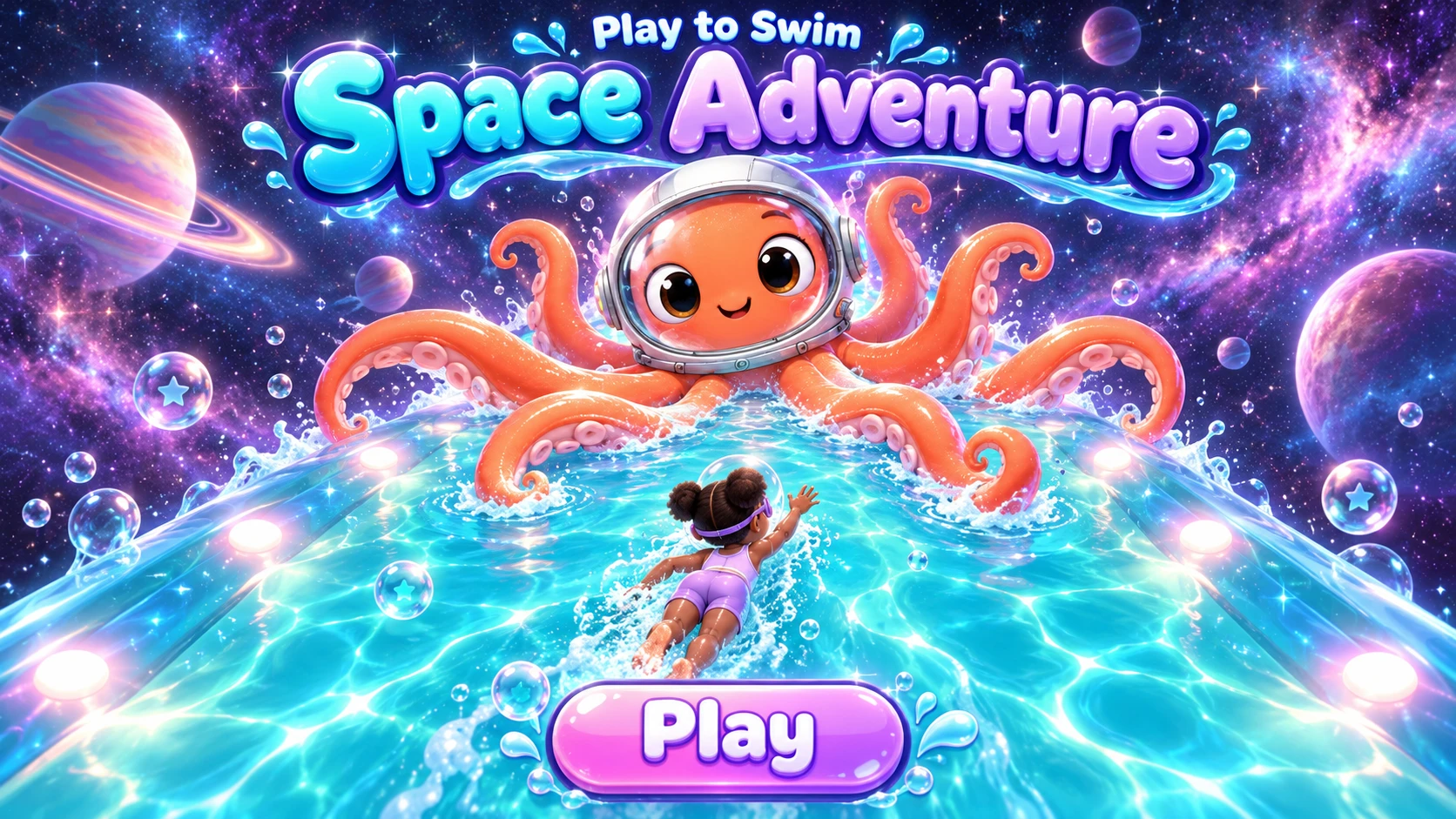 Space Adventure — swim beneath five friendly astronaut octopuses.